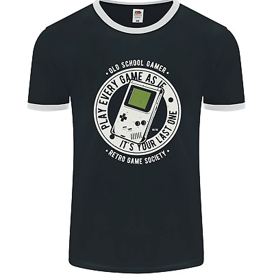 Old School Gamer Funny Gaming Mens Ringer T-Shirt FotL