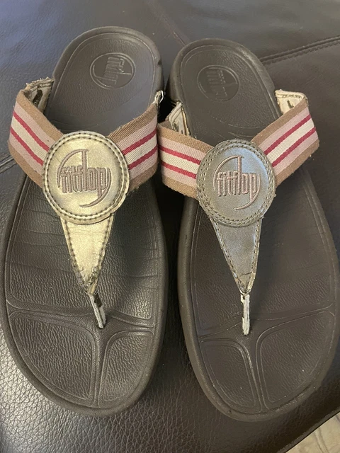 FitFlop Walkstar Sandal Womens Size 8 Flip Flop Thong Wobble Board Bronze Pink
