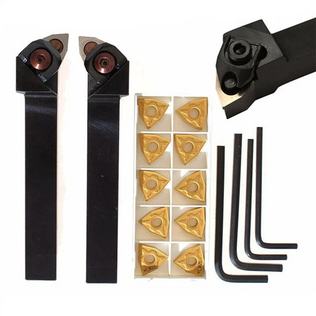 CNC Métal Tournant Tour Outils Support Embout Ensemble Avec Carbure Fentes Kits