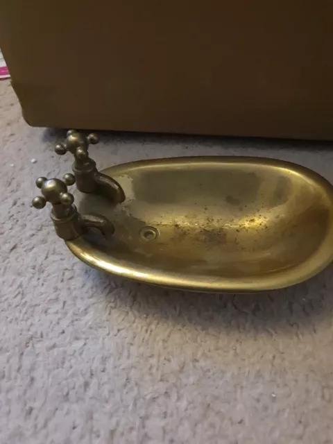 Vintage Brass Soap Dish Bath Tub