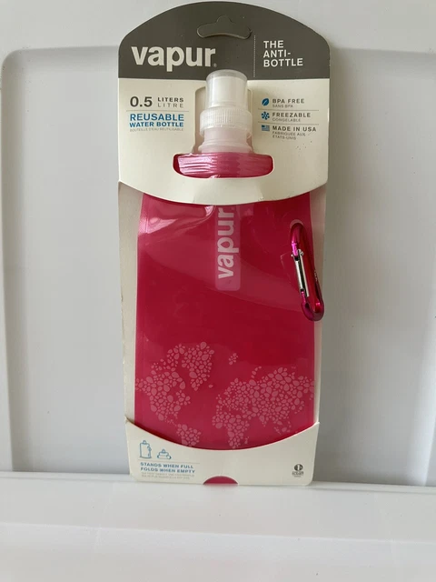 Hot Pink Vapur Reflex- The Anti-Bottle-Water Bottle, .5L/18oz- NEW