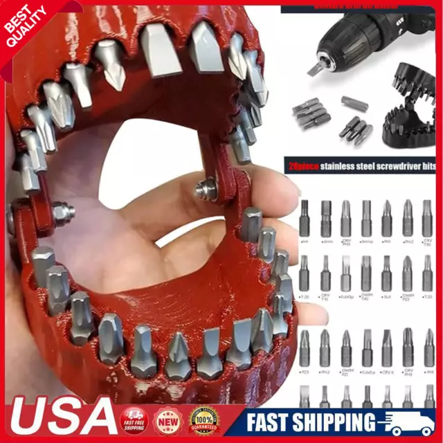 Denture Drill Bit Holder Model Layout Rack Jaw Tool for 1/4" Hex Bit and Drive🔥