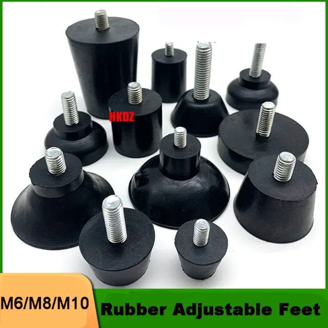 M6/M8/M10 Rubber Adjustable Feet Screw Leveling Table Foot Machine Furniture Leg