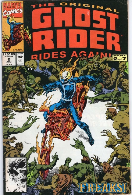 MARVEL THE ORIGINAL Ghost Rider Rides Again #2 (Aug. 1991) Low Grade ...