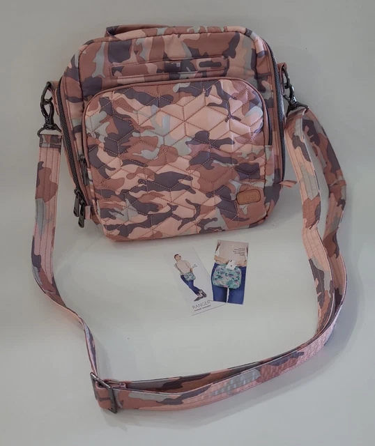 Lug RFID Ranger  Medium Crossbody Handbag Top Handle Camo Rose Cellphone Pocket