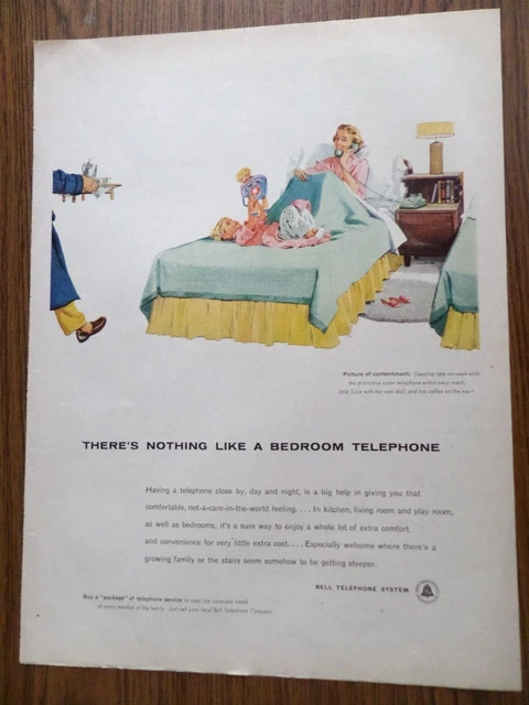 1956 Bell Telephone Ad Nothing like a Bedroom Phone