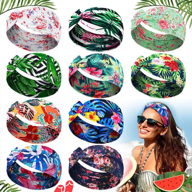 Womens Wide Sports Yoga Headband Stretch Elastic Hair Band Turban Bohemian 1Pcs