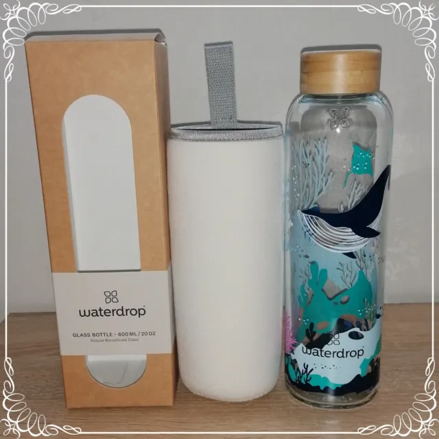 waterdrop® Edition Glass Bottle 600ml Trinkflasche Glas