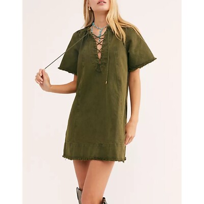 Free People When Hearts Align Denim Mini Dress - Size Small - Flawless - $128