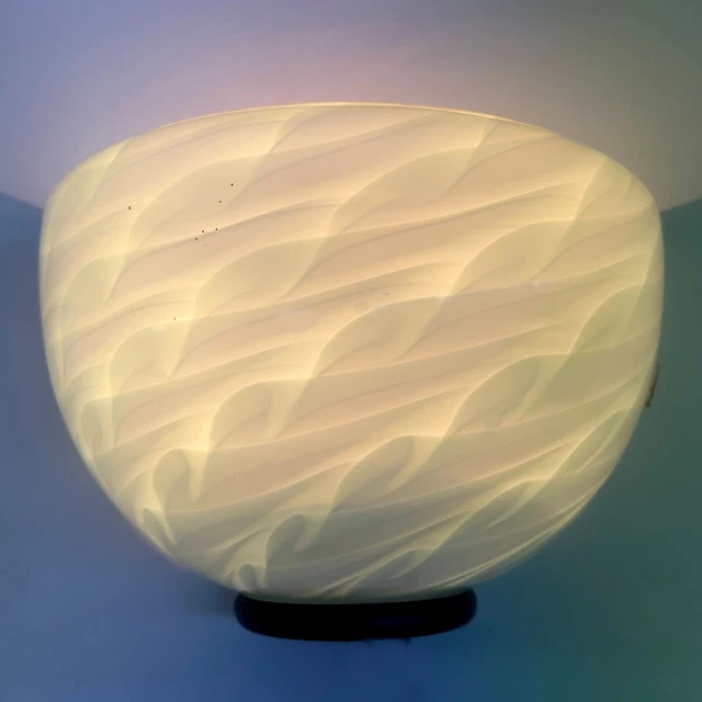 Applique Lampada da parete in vetro di Murano bianco stile modernariato design