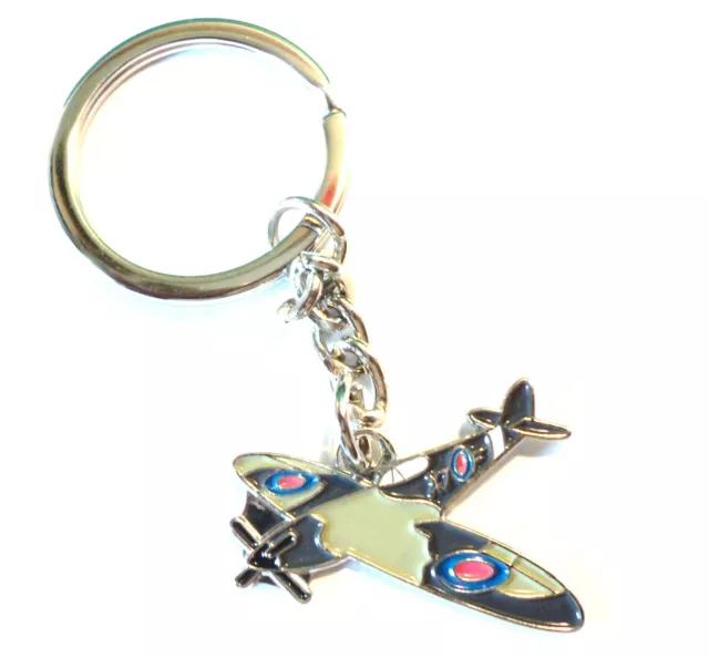 WW2 Spitfire RAF Fighter Aircraft Metal Enamel Keyring Battle of Britain Plane