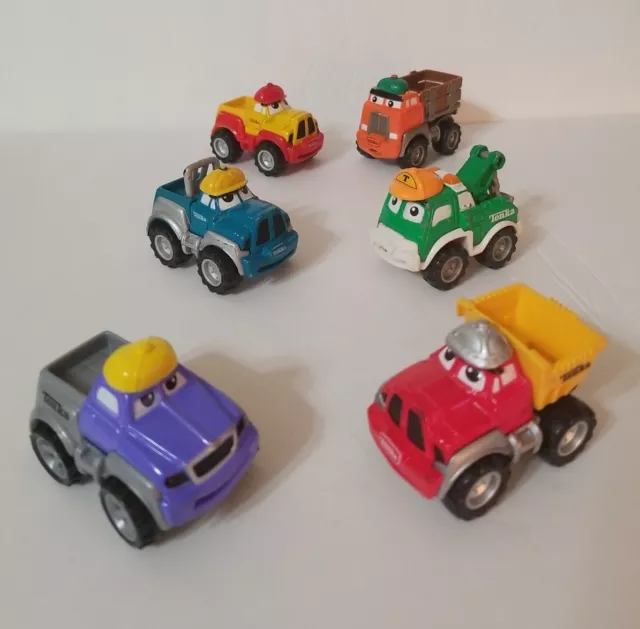 Lot of 6 -Tonka Maisto Hasbro Lil Chuck & Friends Diecast Mini Trucks Cars 2.5"