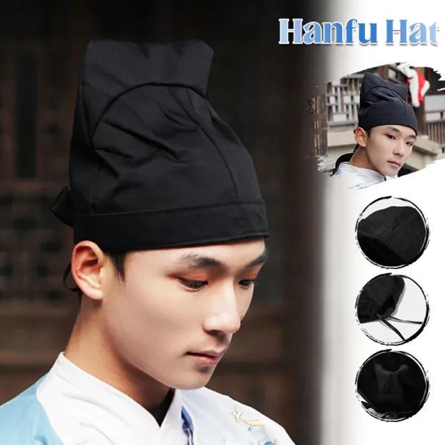 Men Hanfu Black Hat Chinese Traditional Headdress Hanfu Ancient Cosplay Props
