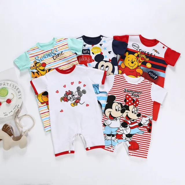 Funny Disney Mickey / Minnie Mouse Jumpsuit Baby Romper Bodysuit Clothes Outfits