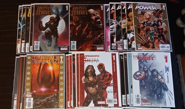 Marvel Lot Of 26 Ultimate Comics IRON MAN ELEKTRA POWER EXSTINCTION WAR NM NM+