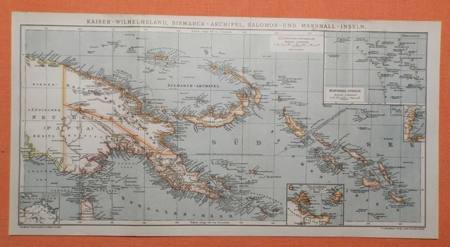 Deutsche Kolonien Bismarck-Archipel Papua Neu Guinea historische Landkarte 1902
