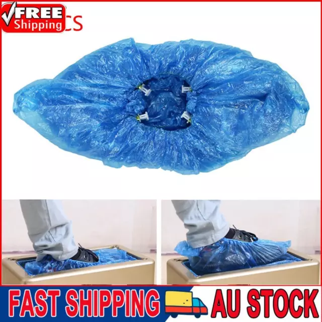 "100Pcs Disposable Shoe Covers for Floor Protection and Raincoat - Elastic & Dur