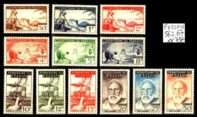 FEZZAN : Série 56 à 67, Neufs ** = Cote 75 € / Lot Timbres COLONIES