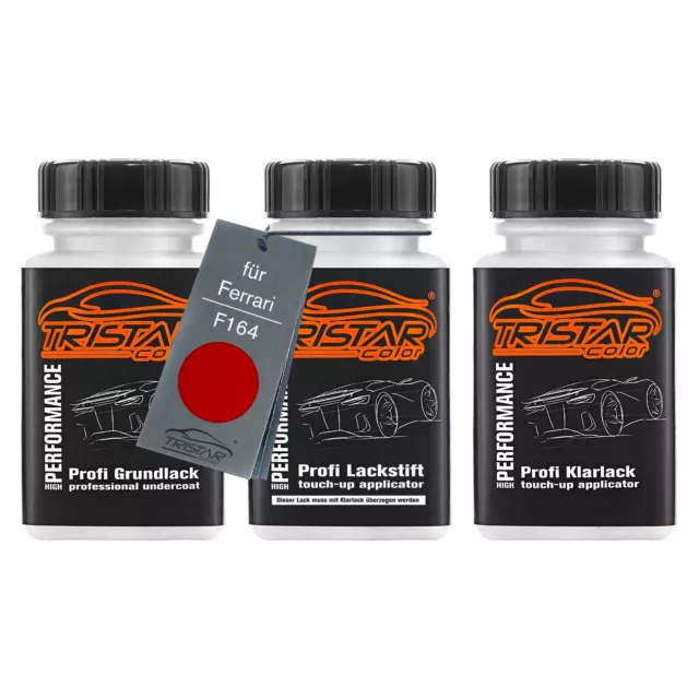 Autolack Lackstift Set für Ferrari F164 Rosso Portofino Perl Grund Basis Klarl.