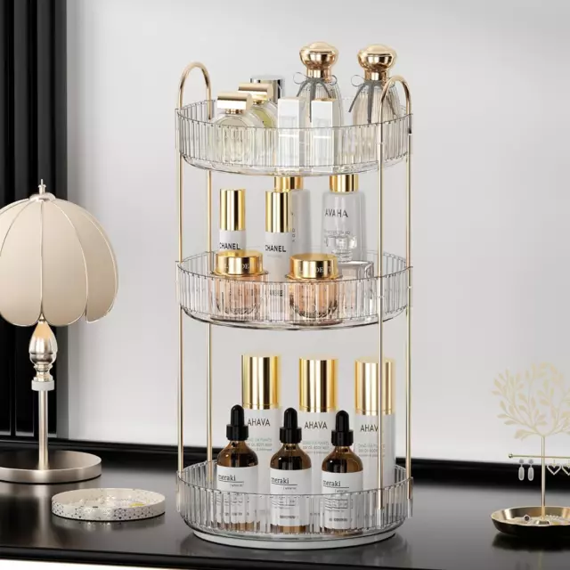 Rotating Makeup Organizer for Vanity, Spinning Cosmetics Storage for Bathroom Co