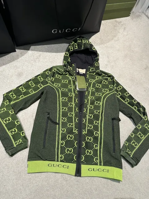 Gucci Interlocking Zip Jacket Jersey Hoodie MEN’s Size Small RRP £1650