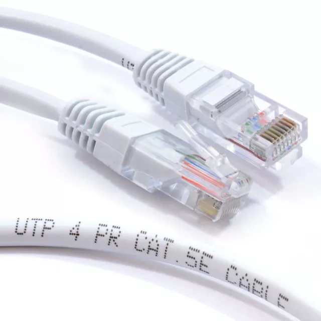 40m Blanc Réseau Ethernet RJ45 Cat5E-CCA UTP Patch 26AWG Câble