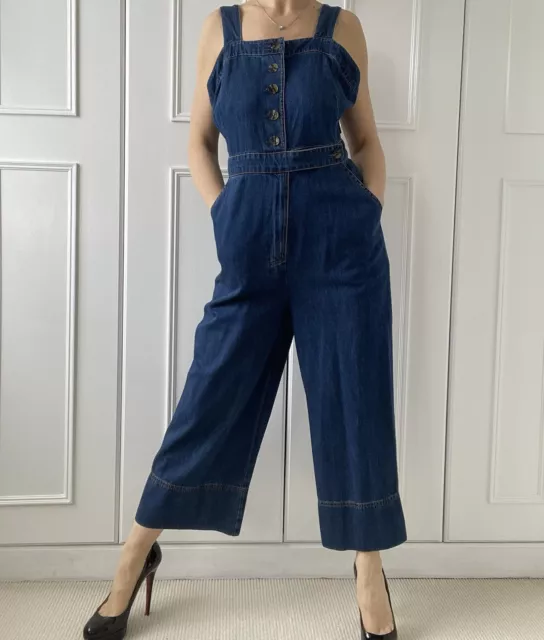 New With T Tia Whistles Blue Denim Jumpsuit Size Uk12