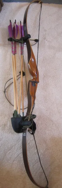 VTG Wing Archery Co.  Red Wing Hunter Recurve Bow 45# Hunting 58 +Quiver+Arrows