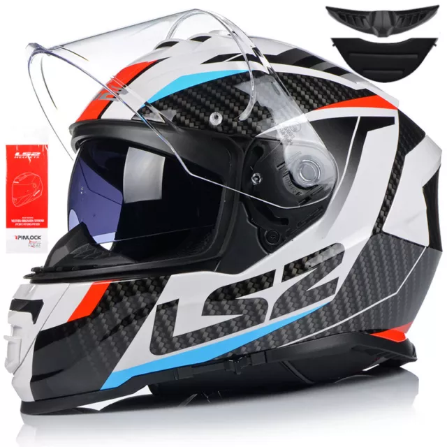 LS2 FF800 Storm Racer Integralhelm Sonnenblende Motorradhelm Vision Pinlock