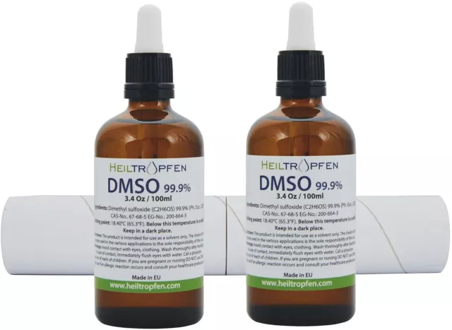 DMSO-Dimethyl sulfoxide liquid-100ml Pharmaceutical grade High purity (2Pack)