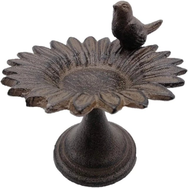 Comfy Hour Spring Is Here Collection 6" Cast Iron Birdfeeder Birdbath Outdoor 3