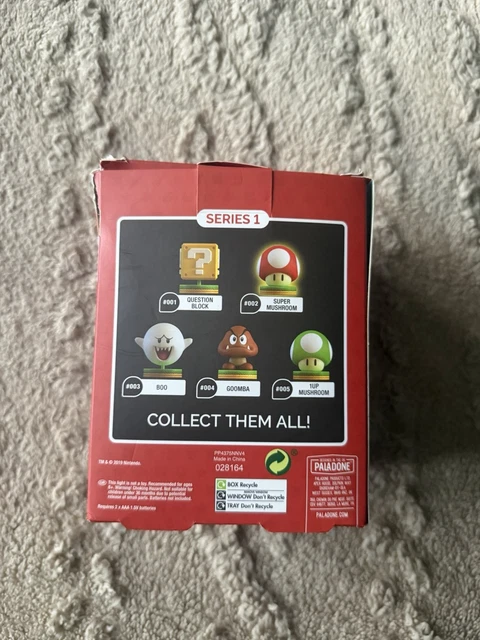 Mario Theme Box PALADONE SUPER MARIO Super Mushroom Night Light Battery Operated Indoor ...