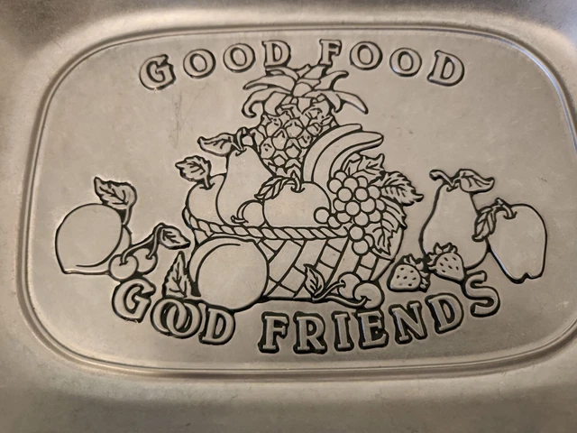 Wilton Armetale  Pewter Bread Server Tray Good Food Good Friends