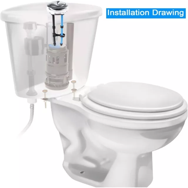 Thread Diameter Dual Push Flushing Button Toilet Flusher  Bathroom