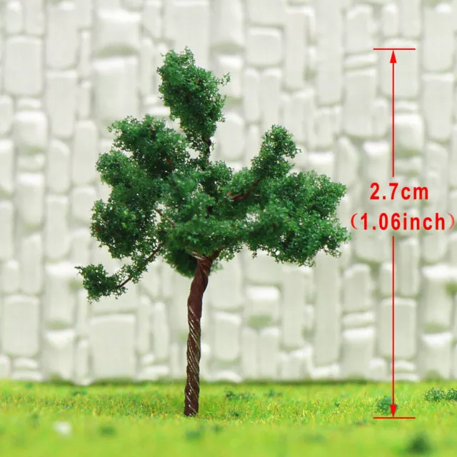 100pcs Z Scale 1:220 Deep Green Model Trees Iron Wire 30mm Railroad D3010