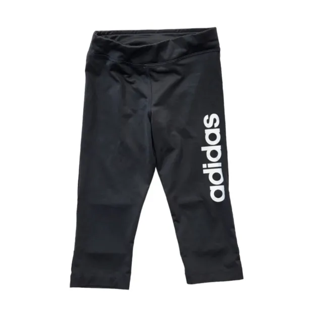 Pantaloncini sportivi lunghi Adidas neri cordino età ragazzo britannico 9-10 anni W24 L15 AA191