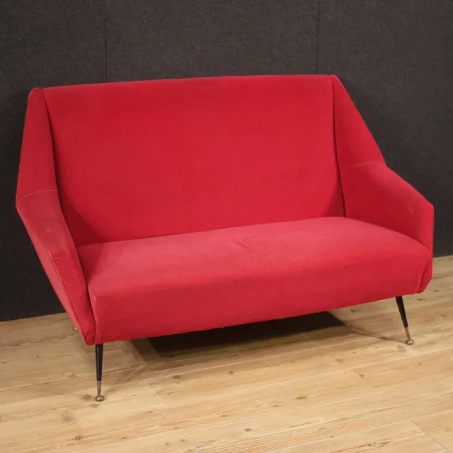 Italian sofa modern vintage design furniture couch in red velvet living room