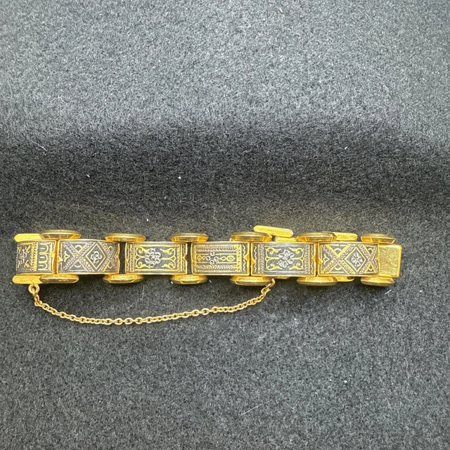 Bracelet En Métal Doré Style "or De Tolède" - Poids 30 Grammes, Bon état - Fermoir Crochet