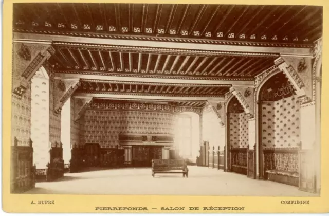 France, Pierrefonds, Le château de Pierrefonds- salon de réception vintage album