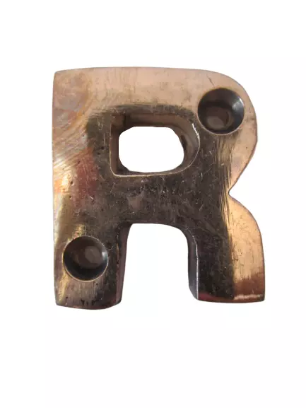 R – BRASS Letters / Letter - HOUSE DOOR Sign - SOLID - Capital Alphabet Letter