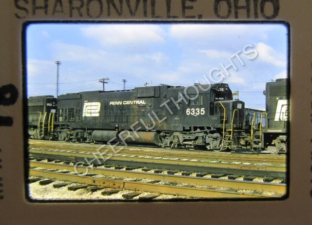 Original '74 Kodachrome Slide PC Penn Central 6335 C636 Sharonville, OH    38V15
