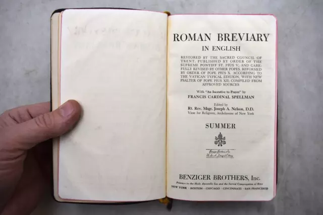 Older Roman Breviary in English, Benziger Bros. 1951 -SUMMER- (CA972) chalice co