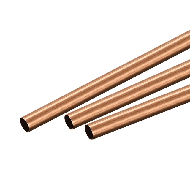 Cuivre Rond Tube 9mm OD 0.25mm Mur Épaisseur 300mm Longueur Tuyau Tubes 3 Pcs