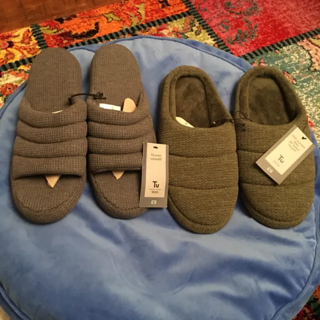 Mens mule slippers size 9 hot sale