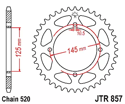 Corona a 41 denti in Acciaio nera JT Sproket JTR857.41 Passo 520