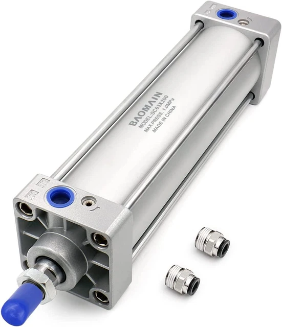 Baomain Pneumatic Air Cylinder SC 63 X 200 PT 3/8, Bore: 2 1/2 Inch, Stroke: 8 I