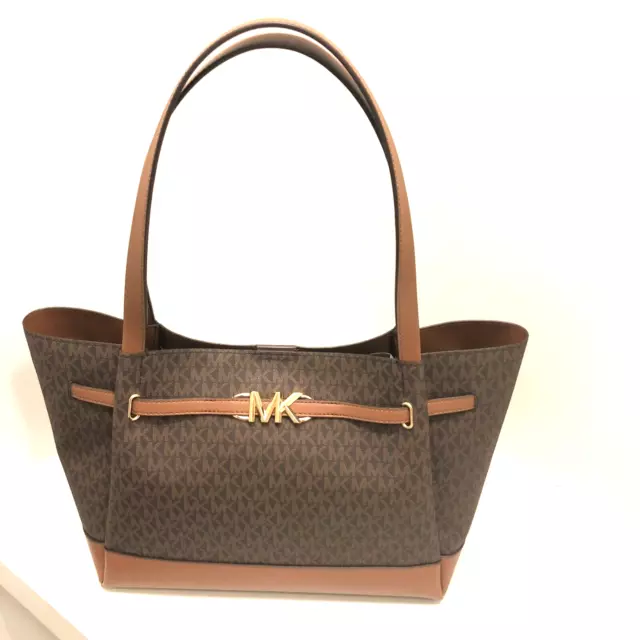 Michael Kors Reed Large Tote Shopper Shoulder Handbag Purse Bag Brown MK