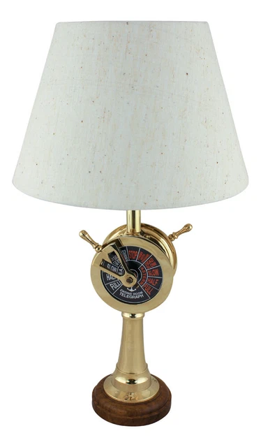 Lampe - Maschinentelegraf Schirmlampe Holz/Messing Ø=10cm Sea4You