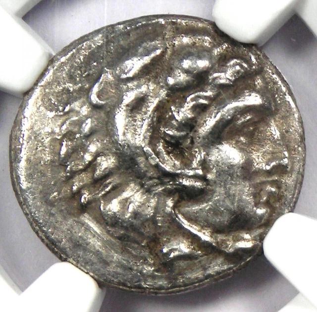 Alexander the Great AR Drachm Greek Macedon Coin 336 BC - NGC Choice XF (EF)