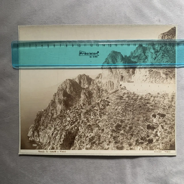 VIETRI SALERNO AMALFI Strada foto 1880-90 SOMMER NAPOLI originale 25,5 X 20,5